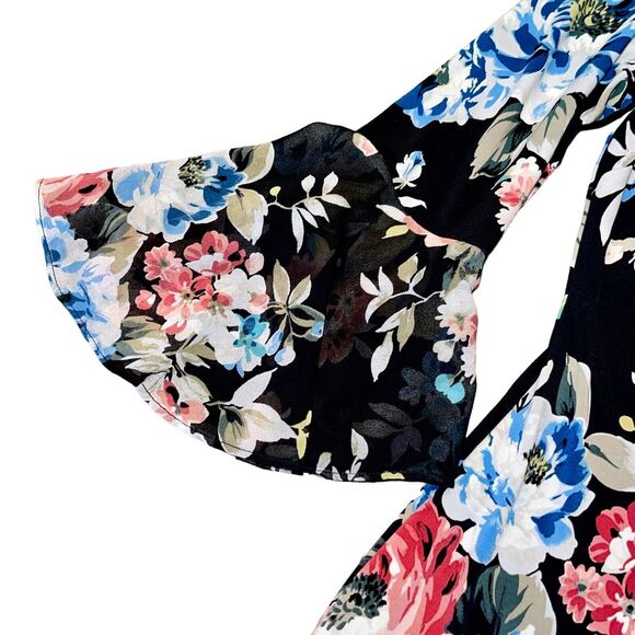 White House Black Market Dress Floral Bell Sleeve Sheath - Picture 6 of 12